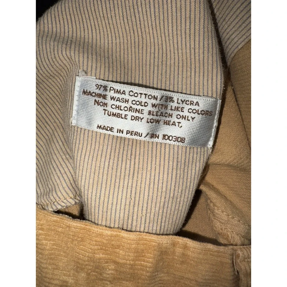 Peter‎ Millar Pants Mens 33x31 Brown Corduroy 5-Pocket Stretch Flat Front Casual